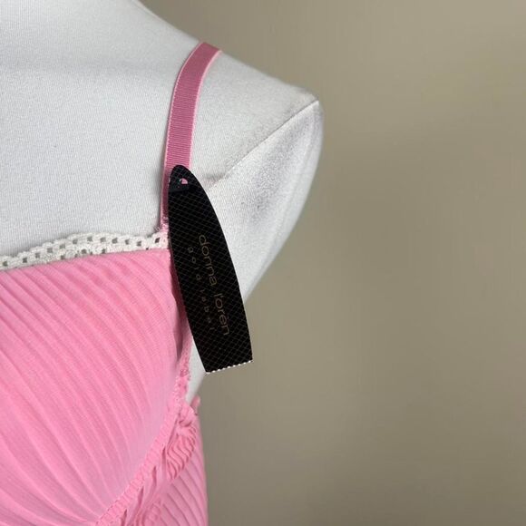 Donna Loren NWT Pink and Cream Y2K Coquette Slip Top - Picture 3 of 4